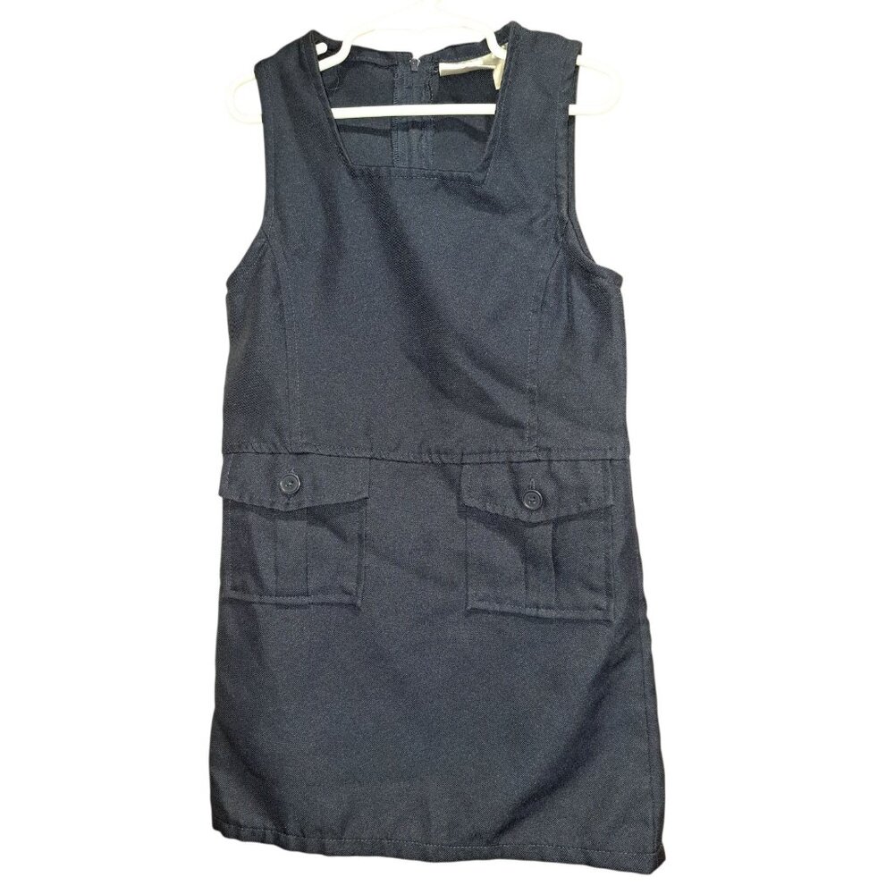 Extremely Me! Girl Navy Blue Jumper Dress Small (6/7) Sleeveless Pinafore